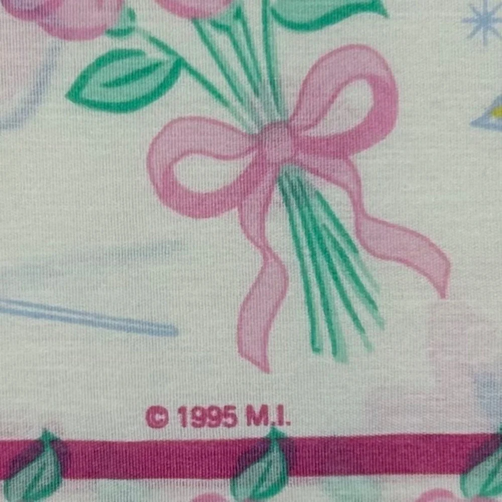 Vintage 1995 Barbie Christie Pillowcase Pink Roses Hearts The Bibb Company USA